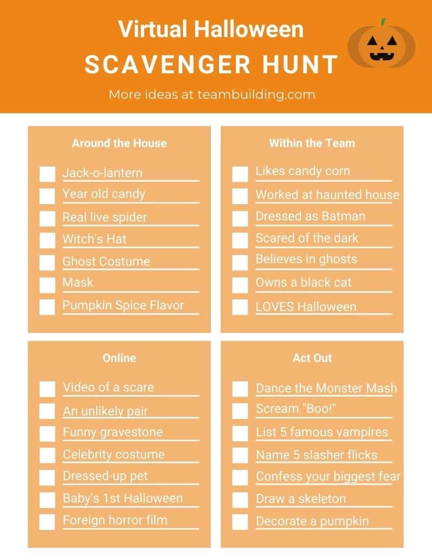 virtual Halloween scavenger hunt